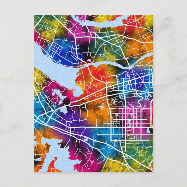 Huainan China City Map Postcard (Front)
