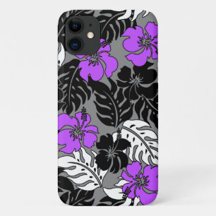 Huakini Bay Hawaiian Hibiscus Floral Charcoal iPhone 11 Case
