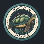 Huatulco Mexico Turtle Badge Magnet<br><div class="desc">Huatulco vector art design. It’s known for sprawling pre-Hispanic ruins in nearby Parque Eco-Arqueológico Copalita,  including a ceremonial centre with a large stone temple and a ball court.</div>