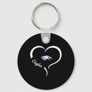 Hubbard Eagles Logo Half Heart Slogan Hs Keychain