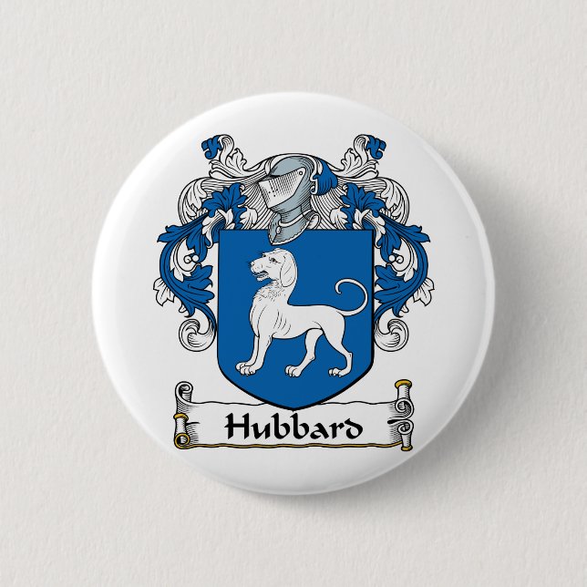 Hubbard Family Crest 2 Inch Round Button (Front)