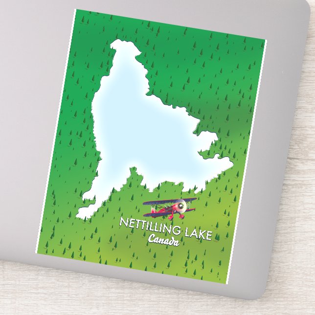 Hubbard lake Northern Michigan lake map Sticker (Detail)