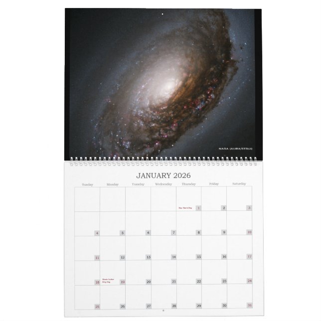 Hubble Galaxy Space Calendar (Jan 2026)