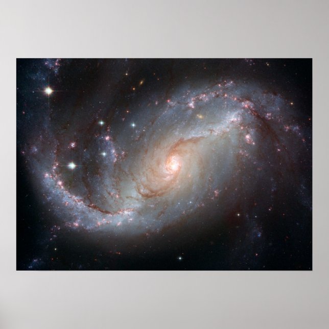 Hubble’s View of Barred Spiral Galaxy NGC 1672 Poster (Front)