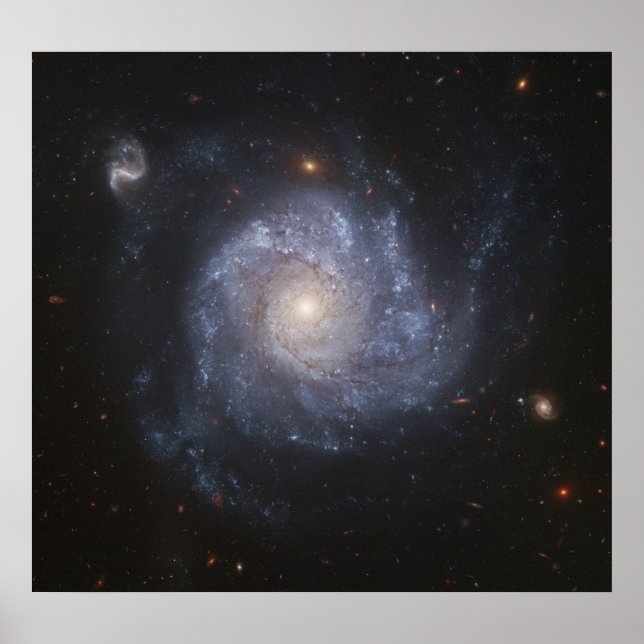Hubble Snaps Images of a Pinwheel-Shaped Galaxy Poster (Front)