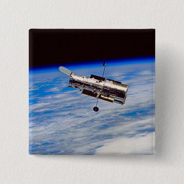 Hubble Space Telescope 2 Inch Square Button (Front)