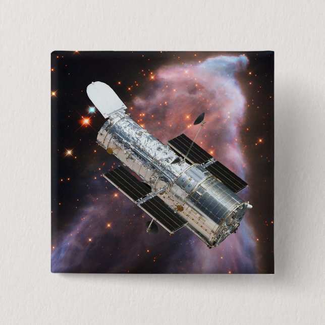 Hubble Space Telescope 2 Inch Square Button (Front)
