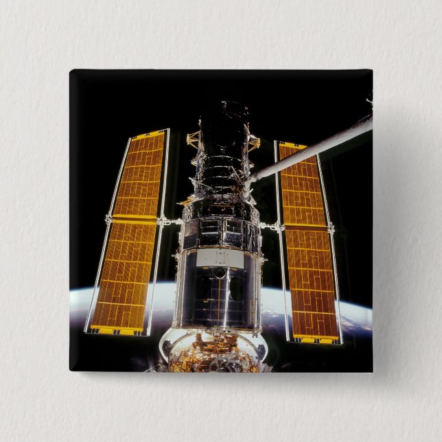 Hubble Space Telescope 2 Inch Square Button (Front)