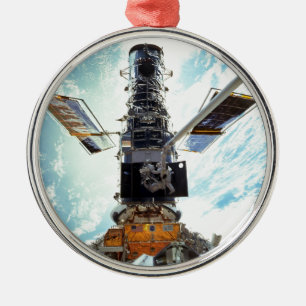 Hubble Space Telescope and astronauts Metal Ornament