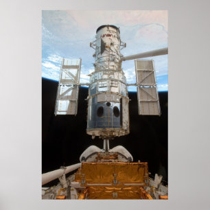 Hubble Space Telescope & Atlantis Poster