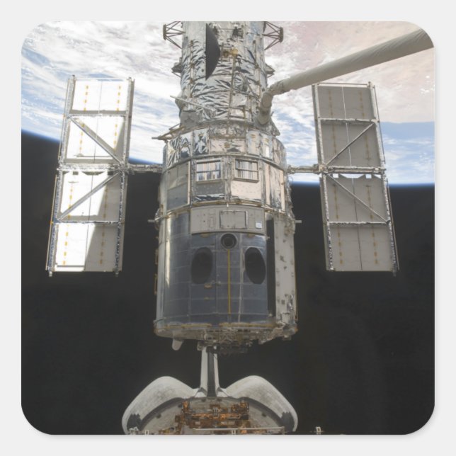 Hubble Space Telescope in Atlantis cargo bay Square Sticker (Front)