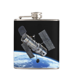 Hubble Space Telescope In Earth Orbit NASA Photo Hip Flask