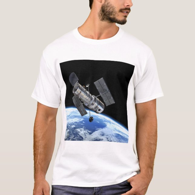 Hubble Space Telescope In Earth Orbit NASA Photo T-Shirt (Front)