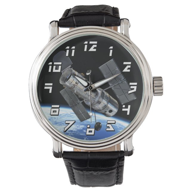 Hubble Space Telescope In Earth Orbit NASA Photo Watch (Front)