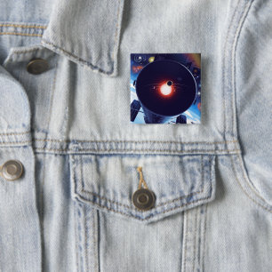 Hubble Space Telescope Poster. 2 Inch Square Button