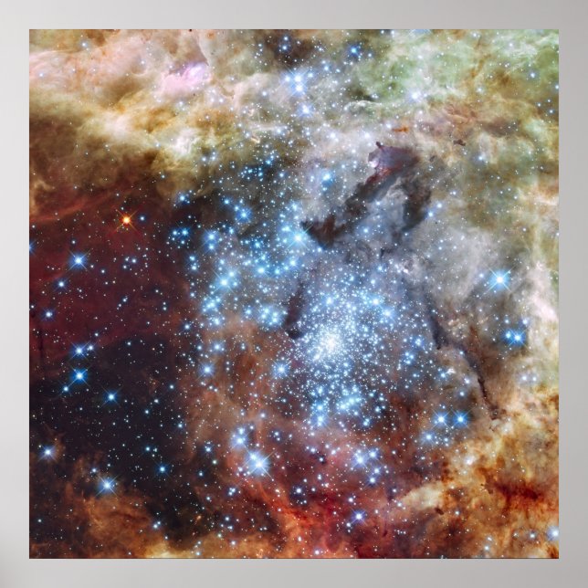 Hubble watches star clusters on a collision course poster (Front)