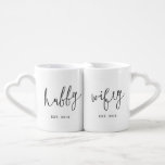 Hubby and Wifey Cute Couple Mug Set<br><div class="desc">This adorable mug set is perfect gift for weddings, bridal showers, Valentine’s Day, or wedding anniversaries. Designed by © berryberrysweet . Visit our website at www.berryberrysweet.com for modern, stylish gifts and stationery designs!</div>
