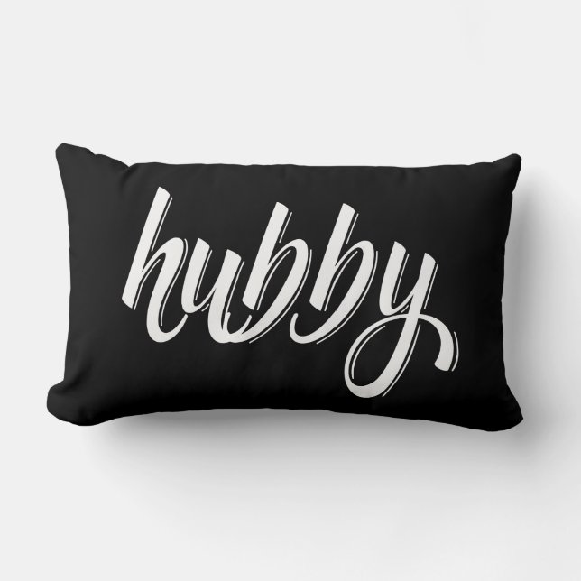 Hubby -  cute husband typography design lumbar pillow (Front)