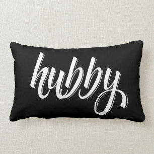 Hubby -  cute husband typography design lumbar pillow