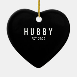 Hubby Est 2022 Groom To Be Bachelorette Party Ceramic Ornament