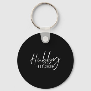 Hubby Est 2025 Just Married Honeymoon Husband Wedd Keychain