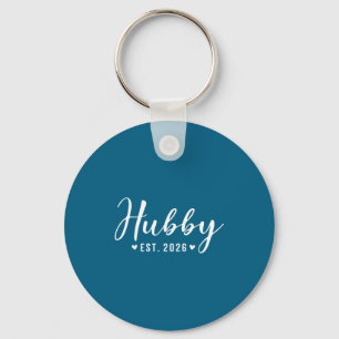 Hubby Est Married Couple Husband Wedding Season Keychain