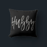 Hubby Faux Silver Foil Pillow<br><div class="desc">Hubby Faux Silver Foil Pillow that would make a perfect gift for your husband. The matching wifey pillow is also available.</div>