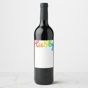 Hubby Gay Pride LGBT Wedding Gifts Honeymoon  Wine Label