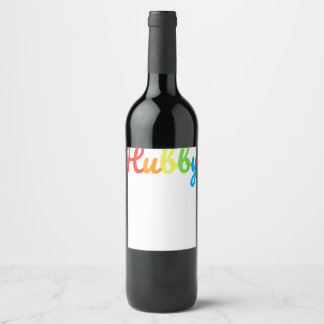 Hubby Gay Pride LGBT Wedding Gifts Honeymoon  Wine Label