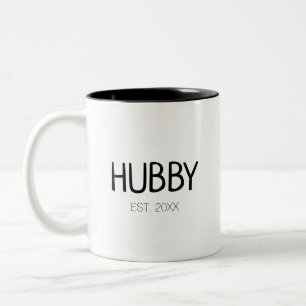 Hubby husband custom name or date Two-Tone coffee mug