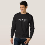 Hubby Minimalist Personalized Honeymoon   Sweatshirt<br><div class="desc">Hubby Minimalist Personalized Sweatshirt . With Hubby script that can be personalized  and replaced with WIFEY after you order the hubby . And also customizable est year. This sweatshirt is perfect for your honeymoon celebration. Grab it and enjoy your honey moon with class .</div>