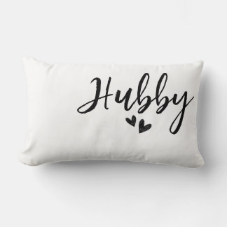 Hubby, Personalized minimalist wedding pillow 