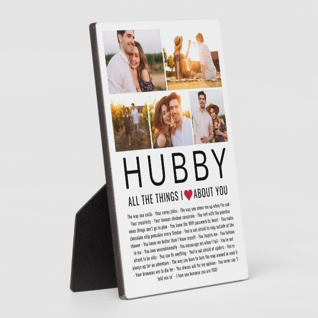 Hubby Photo Collage Things We Love About You List Plaque (Side)