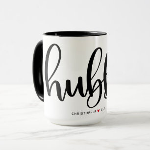 Hubby Simple Black Lettering Custom Mug