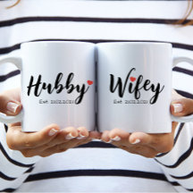 Hubby & Wifey Couple Mug (Personalize Hubby)