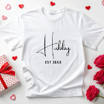 Hubby Wifey Est Newlywed Honeymoon Present Wedding T-Shirt<br><div class="desc">Hubby Wifey Est Newlywed Honeymoon Present Wedding T-Shirt</div>