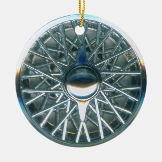 hubcap 3 ceramic ornament (Front)