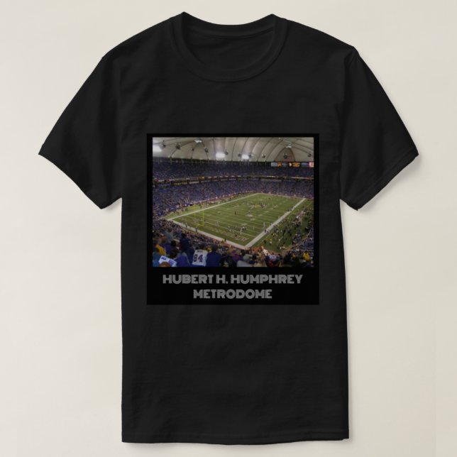 Hubert H Humphrey Metrodome Fitted Scoop  T-Shirt (Design Front)