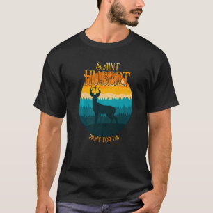 Hubert Hubertus Patron Saint of Hunters Stag Catho T-Shirt