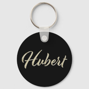 Hubert Name whitegold Button Schlüsselanhänger Keychain