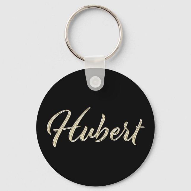 Hubert Name whitegold Button Schlüsselanhänger Keychain (Front)