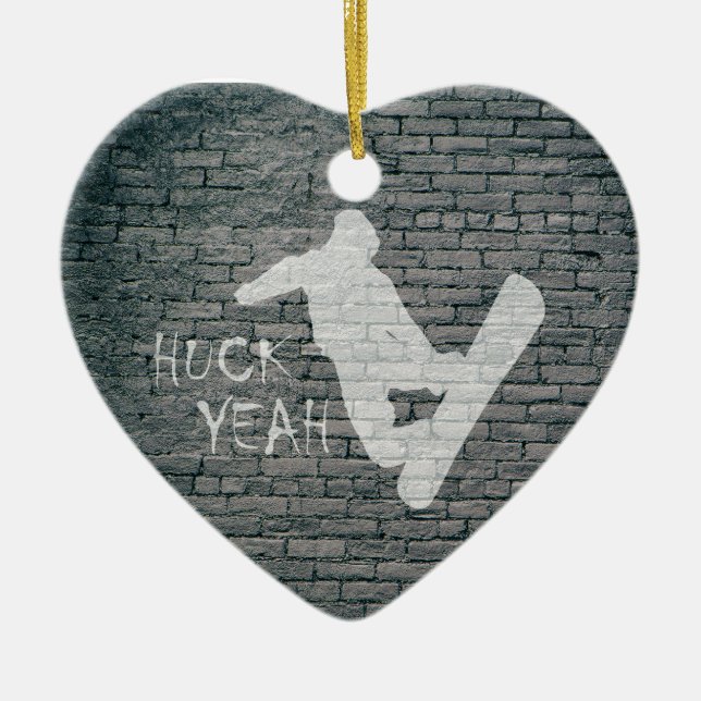 Huck Yeah (Snowboarding) Ceramic Ornament (Front)