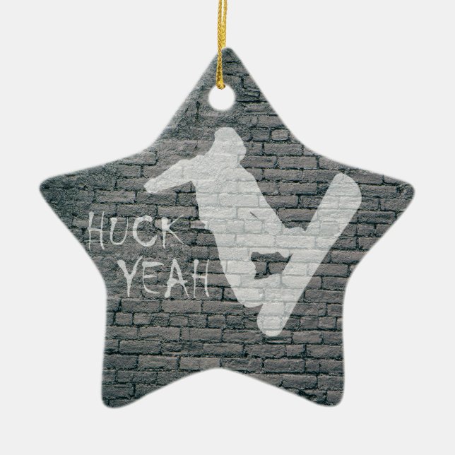 Huck Yeah (Snowboarding) Ceramic Ornament (Front)