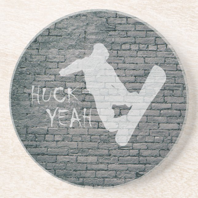Huck Yeah (Snowboarding) Coaster (Front)