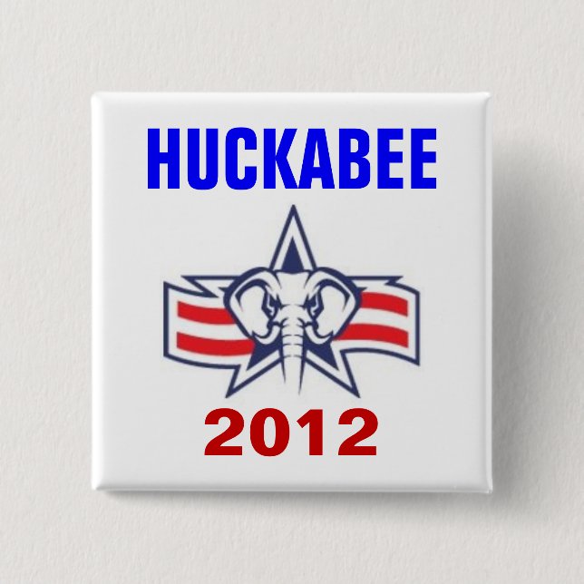 Huckabee 2012 2 inch square button (Front)