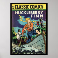 Huckleberry Finn Mark Twain Comic Book Cover