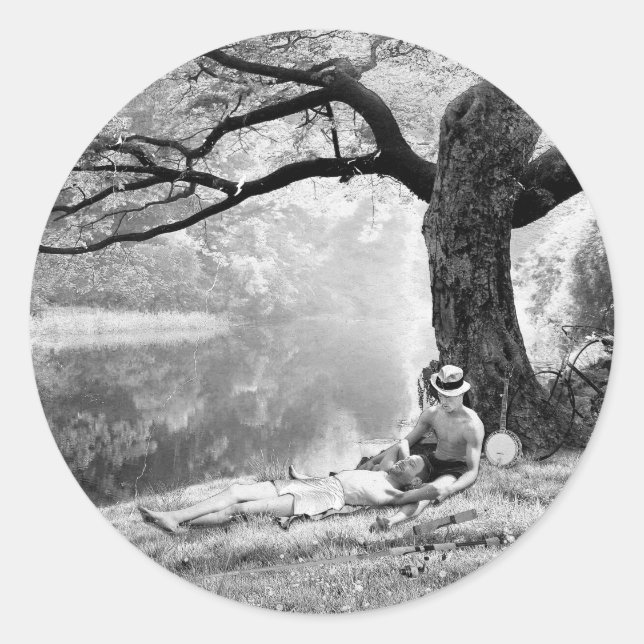 Huckleberry & Tom Classic Round Sticker (Front)