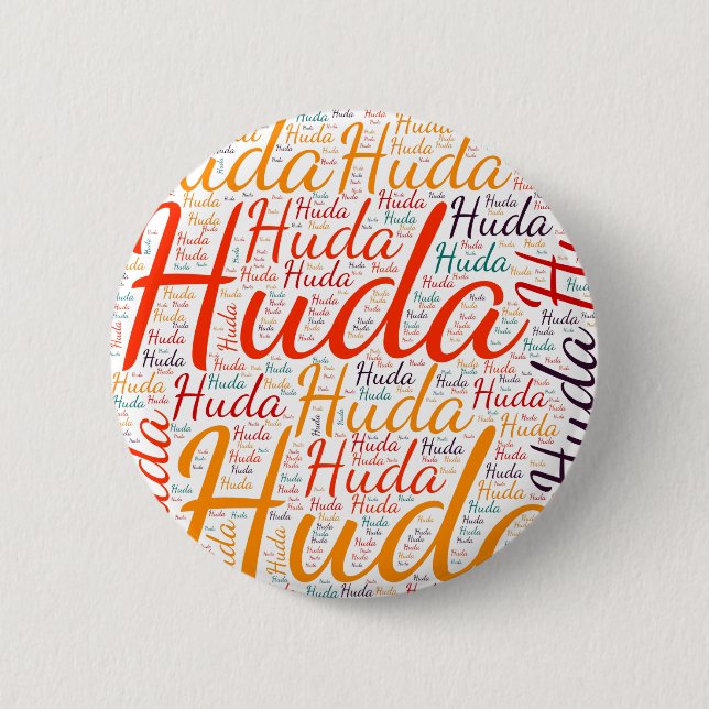 Huda 2 Inch Round Button (Front)
