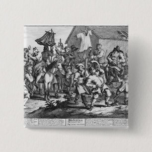 Hudibras Encounters the Skimmington 2 Inch Square Button