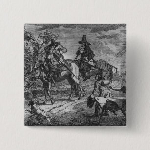 Hudibras Sallies Forth, Plate II 2 Inch Square Button